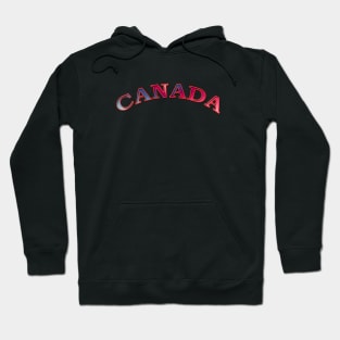Canada Word Art in shades of Blue and pink Hoodie